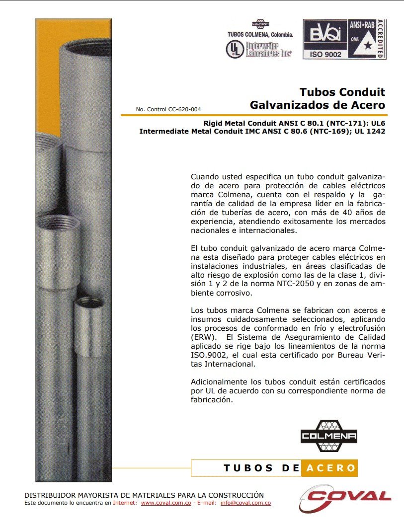 Catalogo-2004-Colmena-Conduit-Tubos-Galvanizados-en-Acero