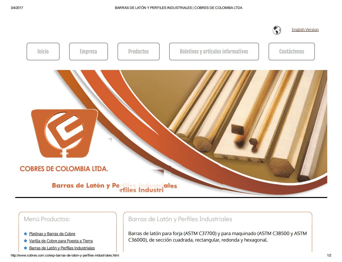 Catalogo-2017-Cobres-de-Colombia-Barras-de-Laton-y-Perfiles-Industriales